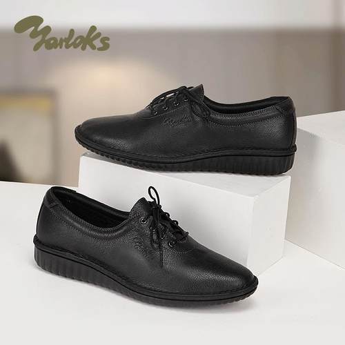 雅乐士系带真皮皮鞋女