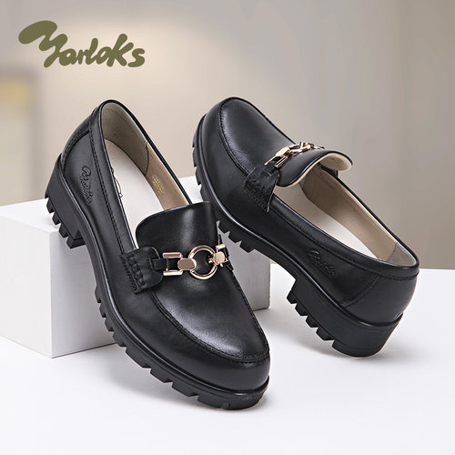 雅乐士英伦风厚底乐福鞋女单鞋