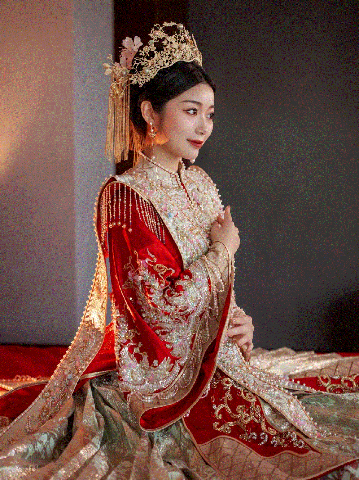 出租金宝新款明制汉服婚服新娘结婚中式嫁2022年春季定制刺绣全套