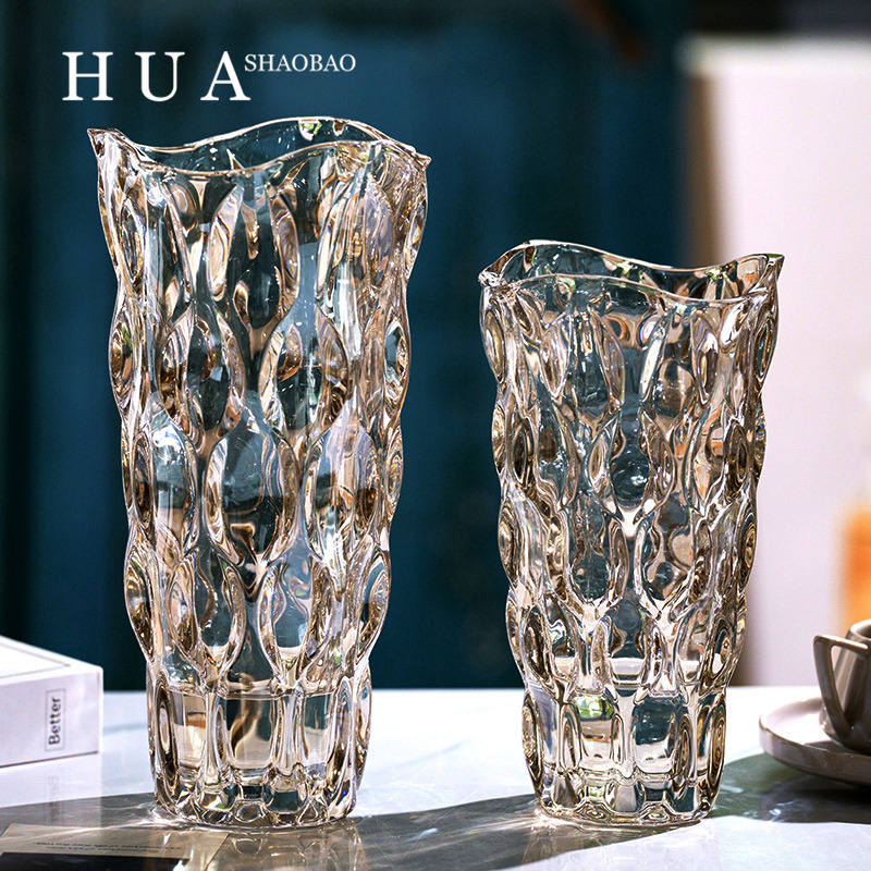 花瓶摆件客厅轻奢水晶玻璃ins