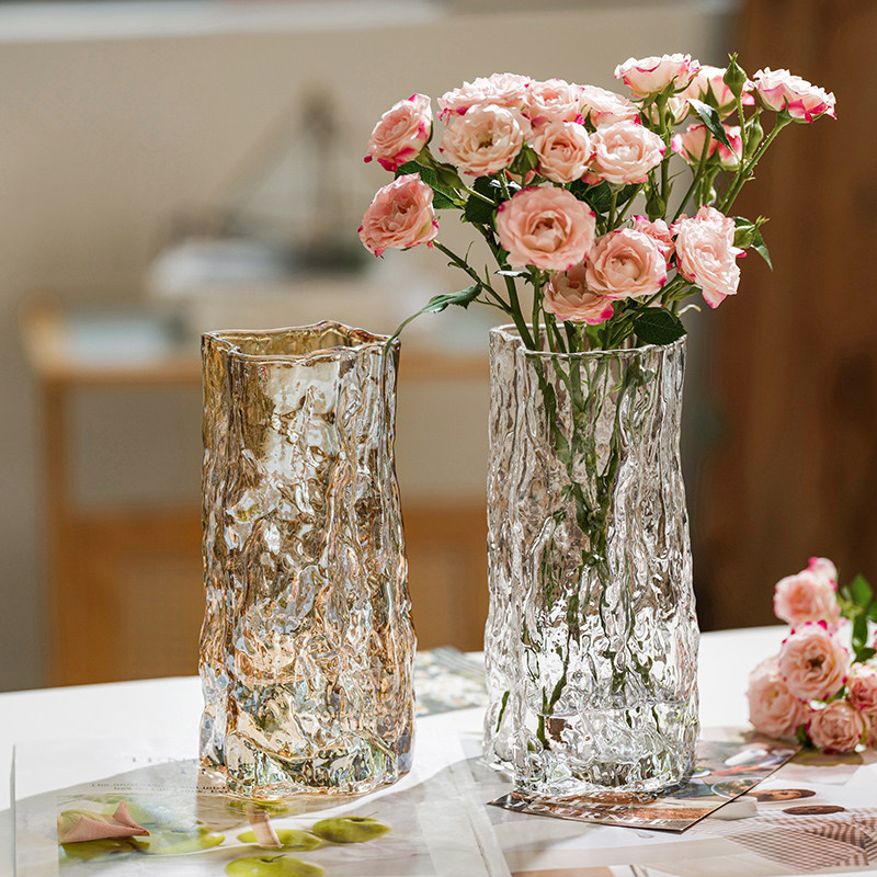 冰川ins风北欧轻奢花瓶客厅插花水晶玻璃卧室网红水养装饰品摆件,鲜花速递/花卉仿真/绿植园艺,花瓶,淘宝优惠券,粉丝福利购,淘宝优惠卷
