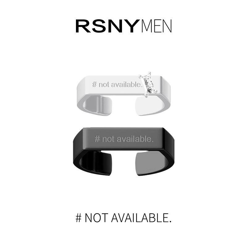 RSNY MEN情侣戒指男对戒开口戒简约小众设计时尚个性轻奢戒指一对