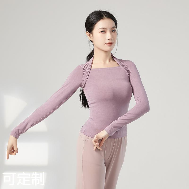 包肩芭蕾舞蹈服女练功服拉丁舞上衣服装跳舞衣服体操形体服外搭