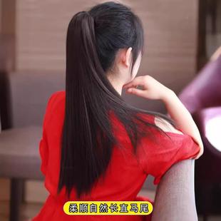 古风假发马尾抓夹发髻COS影视古装高马尾女长直发辫子发尾仿真发