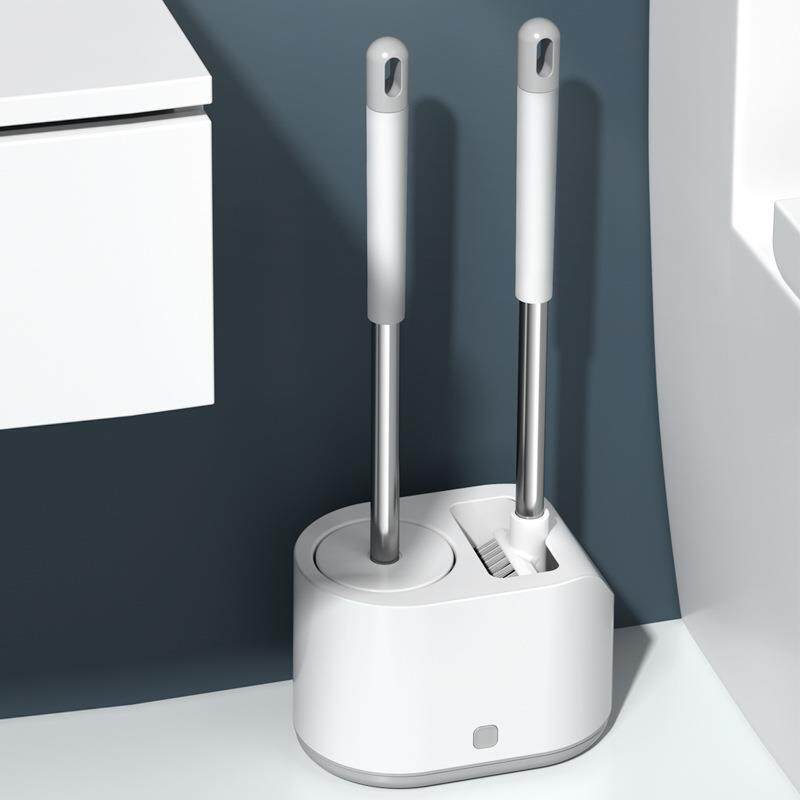 万奔卫浴双用马桶刷硅胶厕所刷硬毛刷创意双刷头家用清洁套装定制