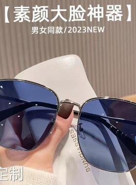 新款大码透明蓝色太阳镜