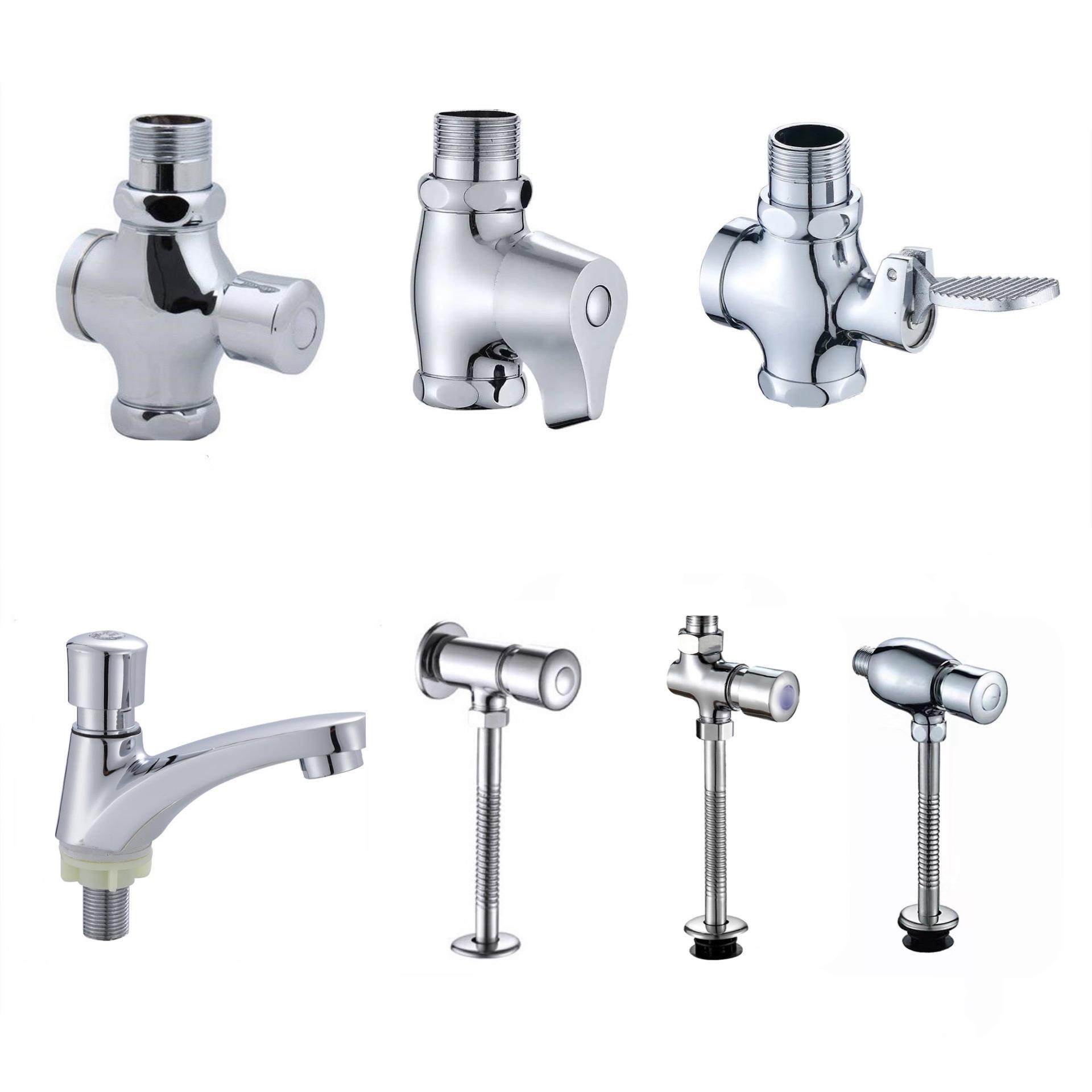 锌合金延时阀小便冲水阀蹲便器冲水阀按压延时面盆龙头脚踏冲洗阀