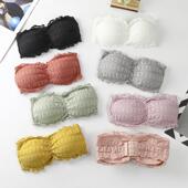 820 新款 春夏美背裹胸内衣少女防走光无肩带打底裹胸菠萝杯抹胸