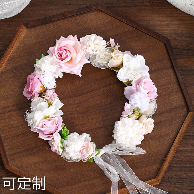 新娘花环伴娘花朵头饰发箍森系婚纱礼服饰品韩式海边摄影发饰