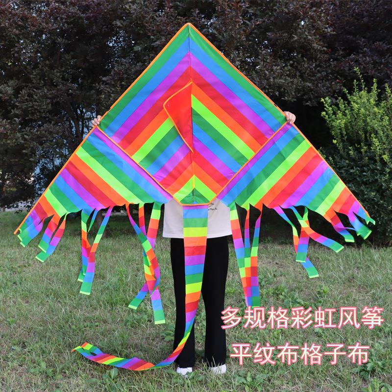 潍坊彩虹风筝 多规格七彩条风筝长尾 儿童小彩虹风筝供应定制