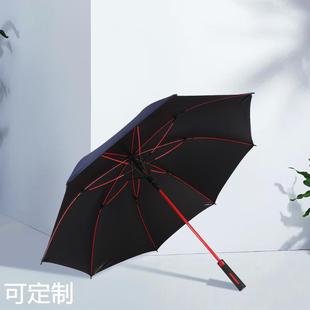 厂家直供多色长柄雨伞 商务男高尔夫伞 创意黑胶8骨遮阳风雨伞