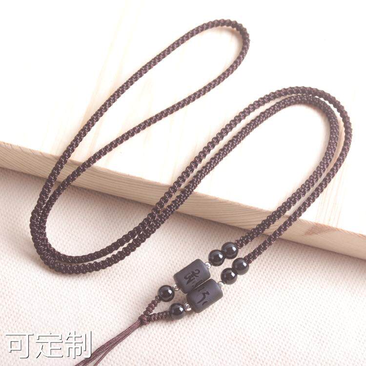 平安扣吊坠挂绳手工编织真言筒珠玉坠项链绳子翡翠挂坠男女颈绳
