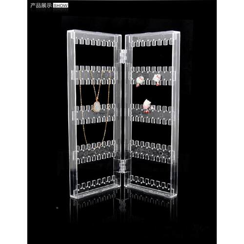 128孔PS双直门耳环展示架摆挂件 透白 带包装发货