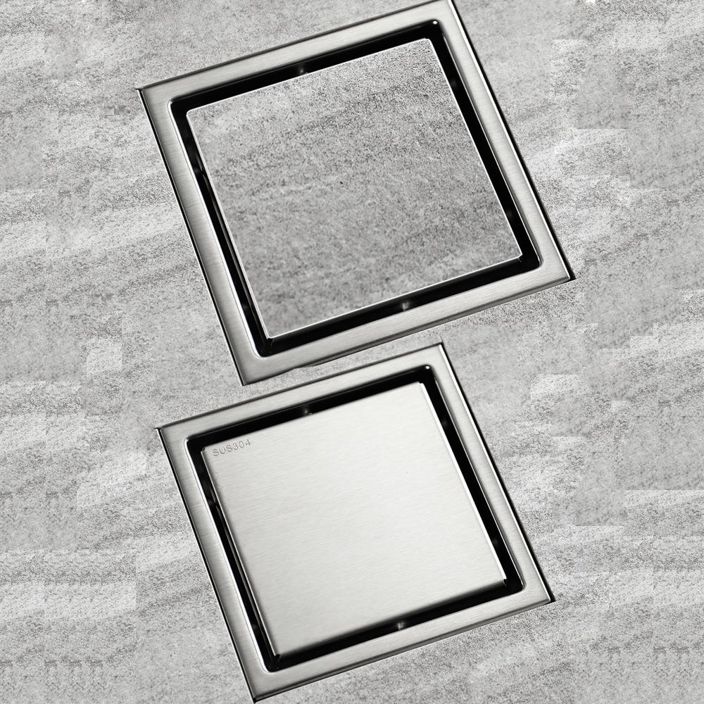 HIDEEP不锈钢地漏150mm大排量隐藏式可贴瓷砖防臭地漏地漏