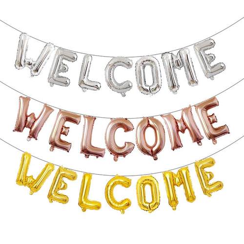 16寸e字母气球套装 聚会派对欢迎光临气球 商店节日装饰定制