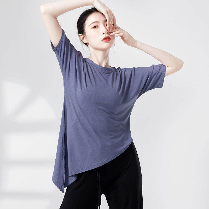 现代舞蹈练功服男女同款艺考中国舞上衣短袖宽松成人形体训练服装