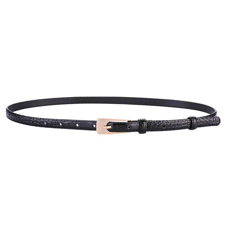 新款纹女士细腰带束腰细皮带黑棕休闲装饰西装牛仔裤皮带