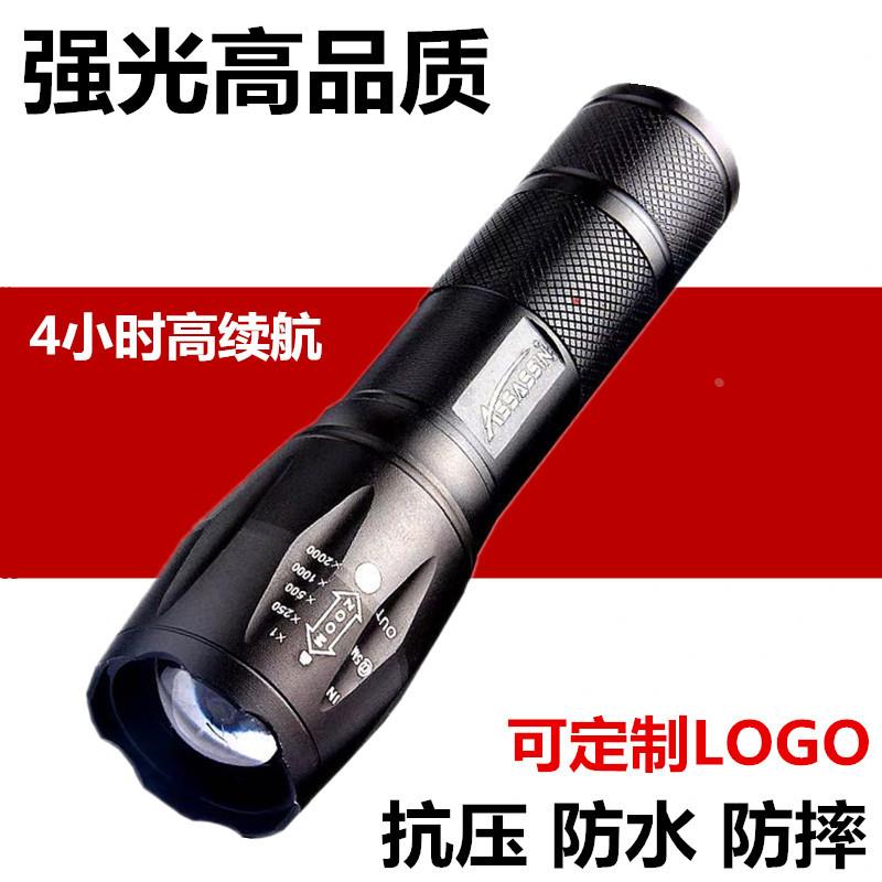 热销A100强光手电筒 LED伸缩变焦充电XML-T6/L2迷你手电