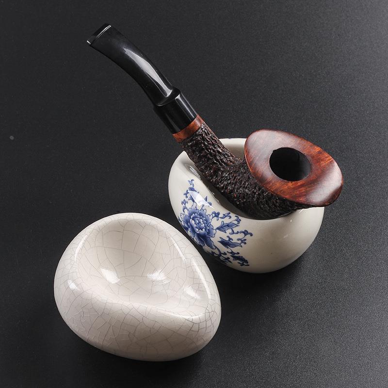 复古裂纹青花瓷陶瓷烟斗架单位烟斗架子托中国风展示架底座配件