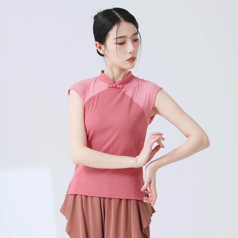 中国风古典舞练功服女舞蹈上衣现代舞改良旗袍形体服无袖修身背心