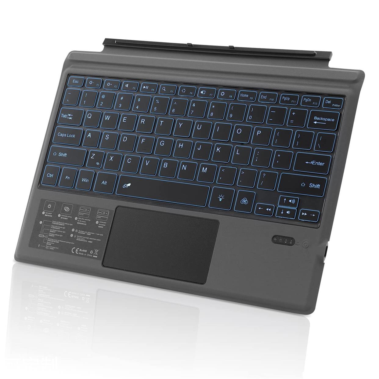 适用微软键盘surface键盘Pro456789七彩背光触控键盘go45键盘