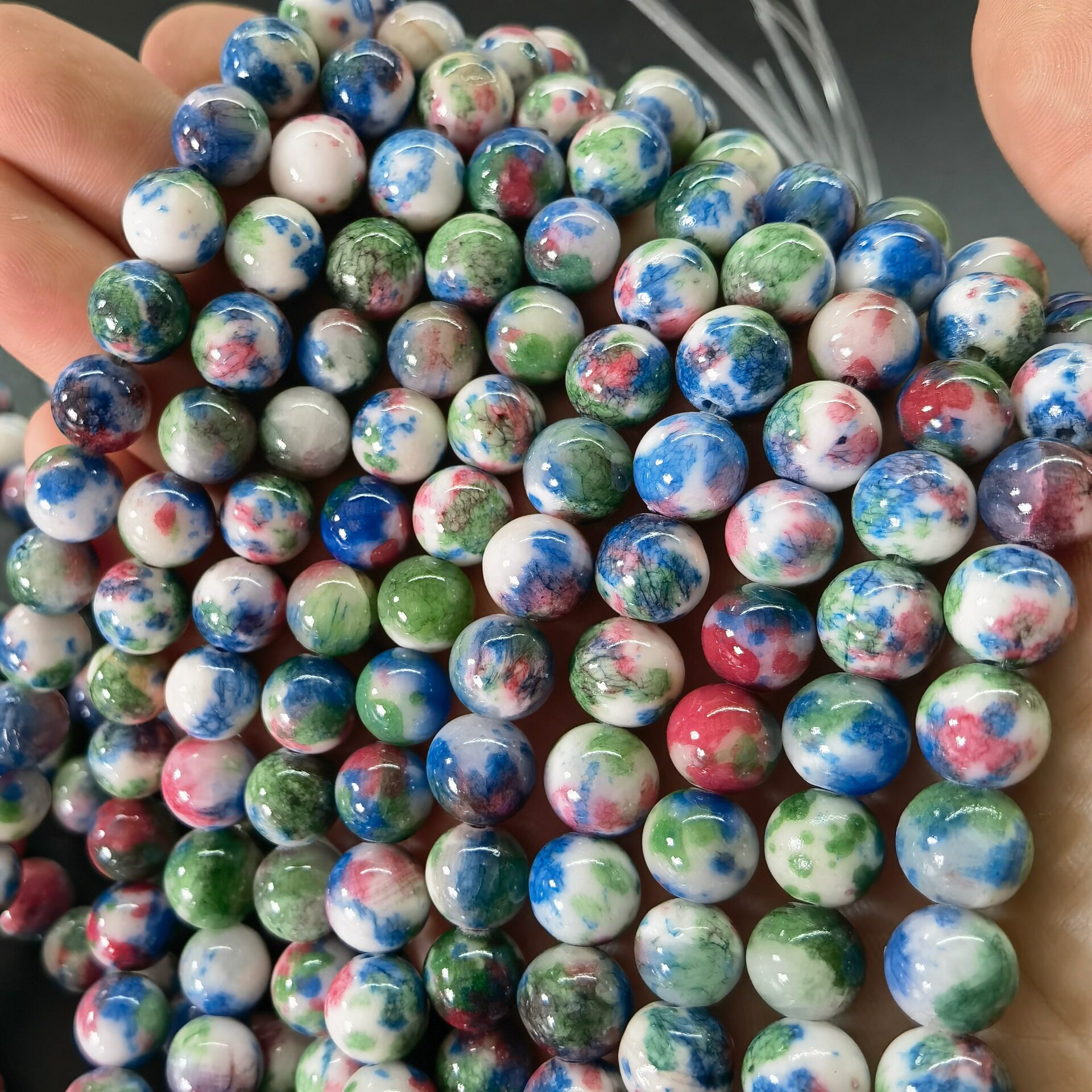 源头厂波斯玉散珠diy天然