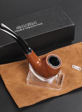 工厂直销经典清洗型烟斗SD-109A 木纹胶木烟斗带底座绒毛布袋