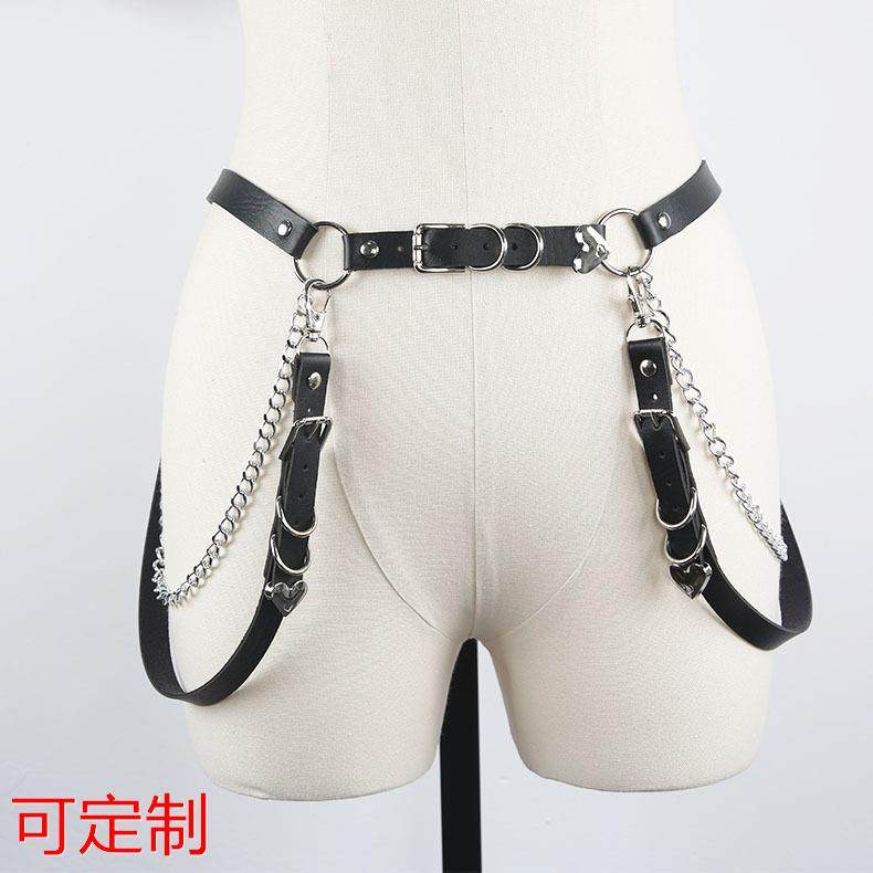 【现货】原宿暗黑洛丽塔少女朋克风格腰带装饰jk腰链链背带酷