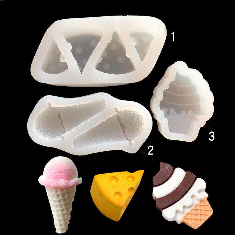 奶酪甜筒冰淇淋滴胶模具香薰石膏黏土蛋糕装饰巧克力定制