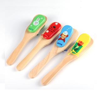 奥尔夫乐器幼儿童长柄响板拍手表演响板木制打击乐器早教教具玩具