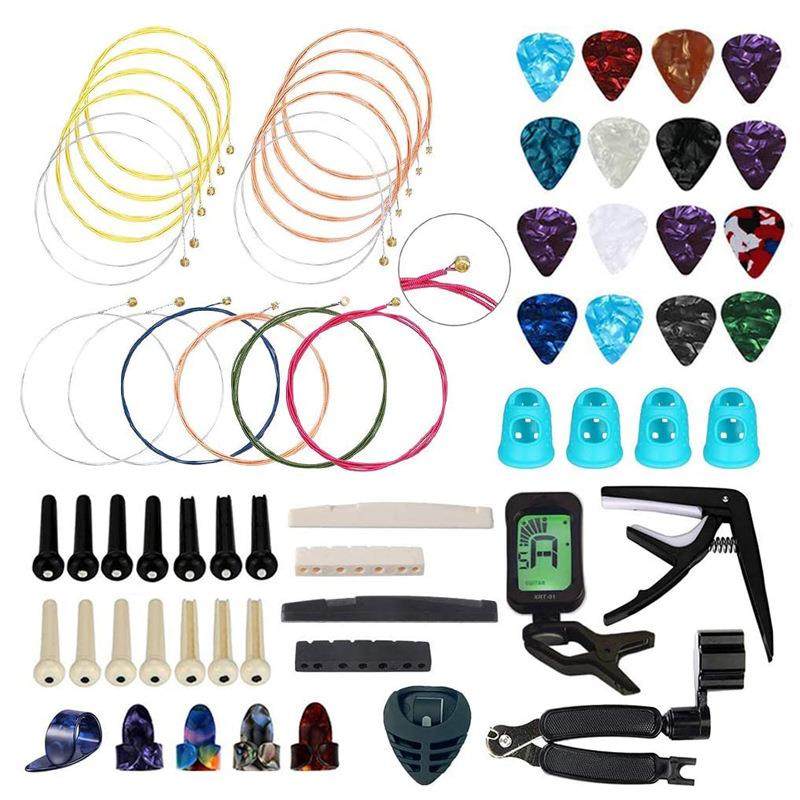 吉他配件套装 变调夹 拨片指套琴弦三合一换弦工具组合