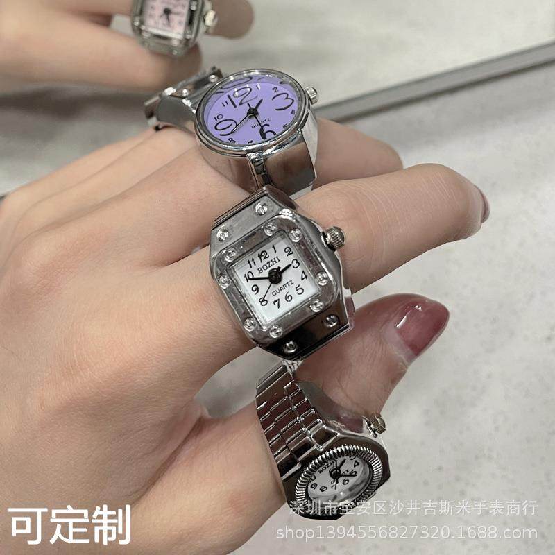 潮流时尚朋克手表戒指百搭小众情侣手指男女复古创意电子嘻哈学生