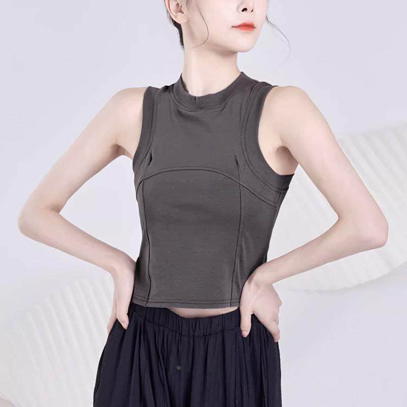 舞蹈无袖挂脖背心现代中国舞修身气质练功服装古典舞女装上衣成人