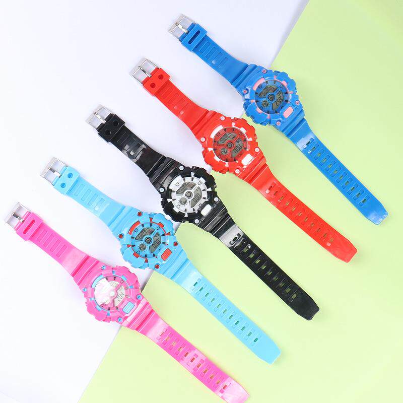 儿童小学生数字防摔防水电子表创意可爱夜光简约卡通硅胶电子手表
