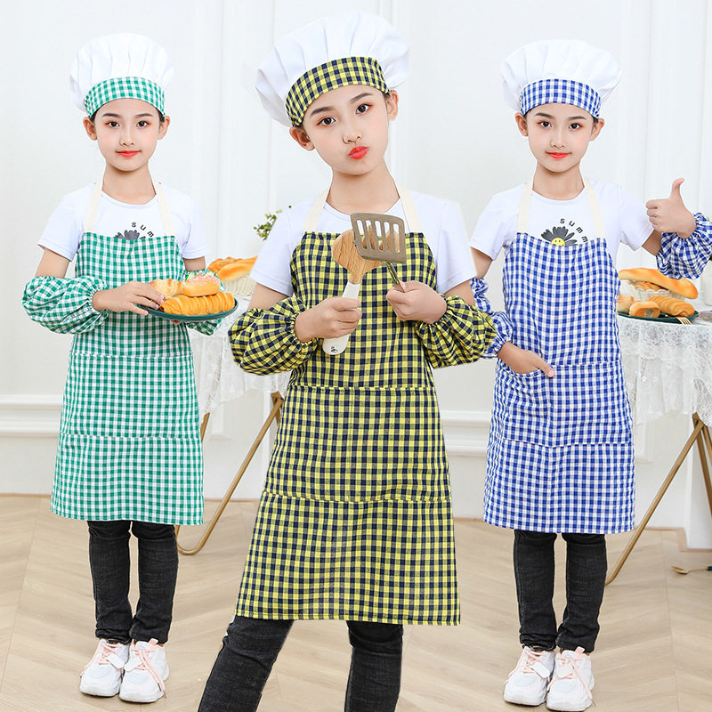 儿童厨师服装幼儿园职业体验小烘焙师工作画画服小职业体验服