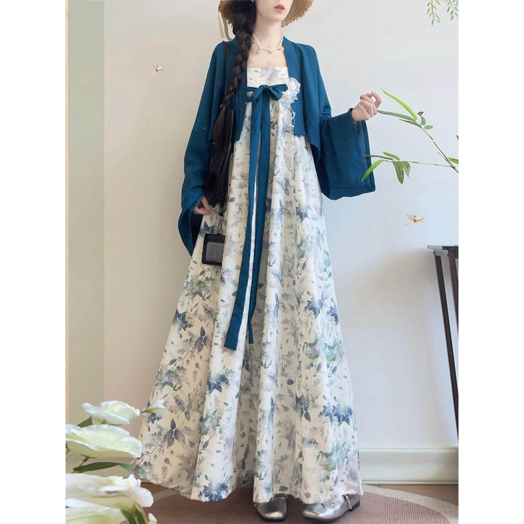 改良汉服法门寺披衫碎花