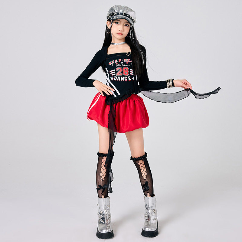 六一女童爵士舞服装少儿街舞潮服hiphop套装女孩架子鼓走秀演出服