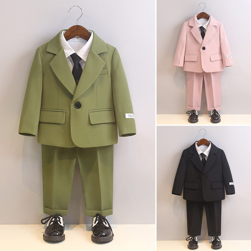儿童西装春夏新款韩版男童休闲西服主持演出摄影服生日周岁婚礼服