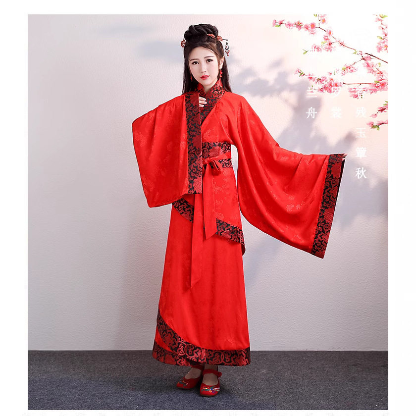 古装仙女飘逸广袖曲裾红