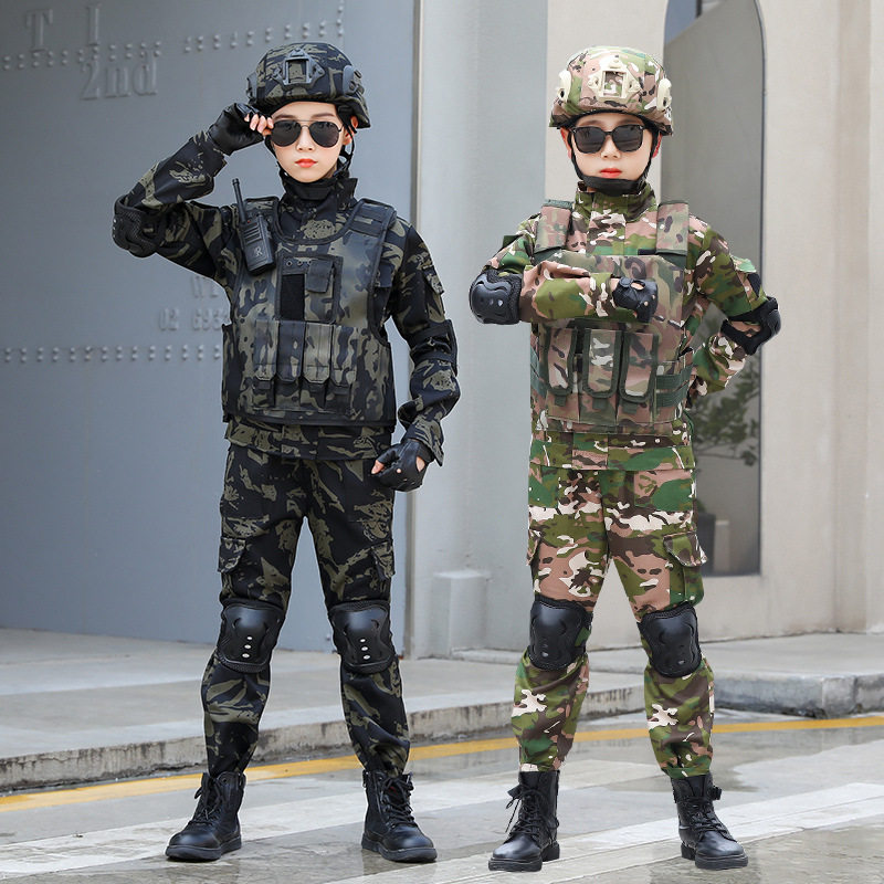 儿童迷彩服特种兵作战服中小学户外军训夏令营迷彩玩具套装生日礼