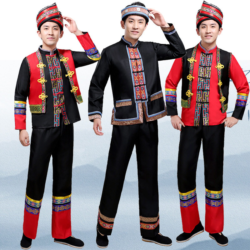 少数民族舞蹈服彝装男苗