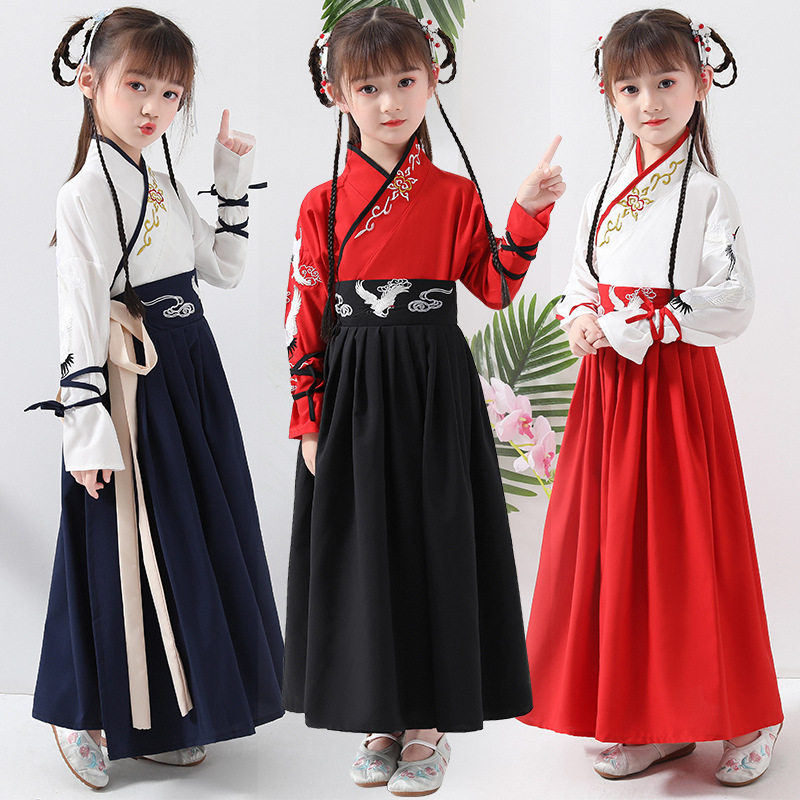 儿童六一汉服国学服中国风小学生古装大合唱男女书童三字经演出服