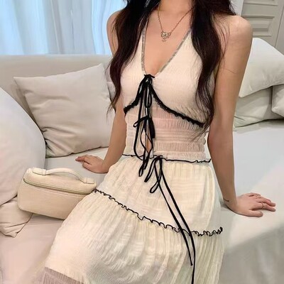 泰式比基尼长裙温泉度假长款网红沙滩bikini游泳衣女百搭bikini女