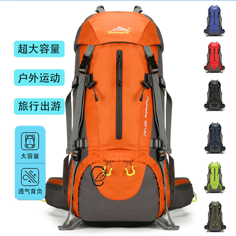 跨境新款户外登山包大容量防泼水休闲双肩包徒步旅行背包
