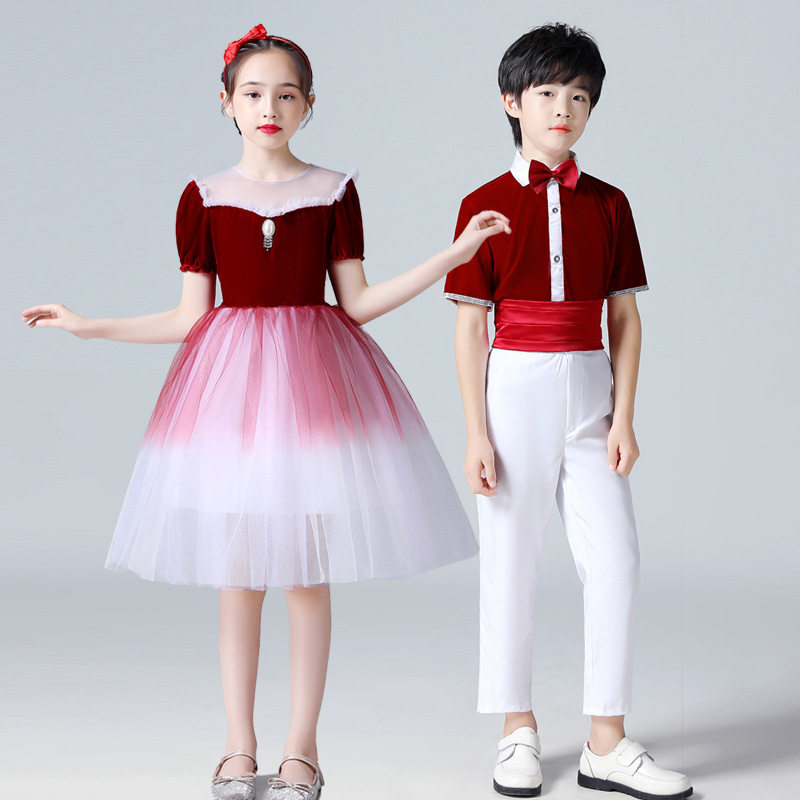 国庆儿童节演出服小学生合唱团表演服中国风朗诵幼儿园毕业拍照服
