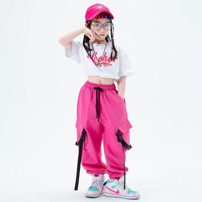 女童爵士舞蹈演出服夏季甜美风女生嘻哈jazz套装女孩洋气走秀潮服