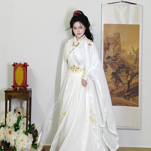无尘白色新款春夏绣花古