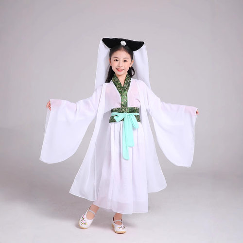 云川之舞青城山下儿童白素贞白娘子同款小戏骨白蛇传表演服幼汉服