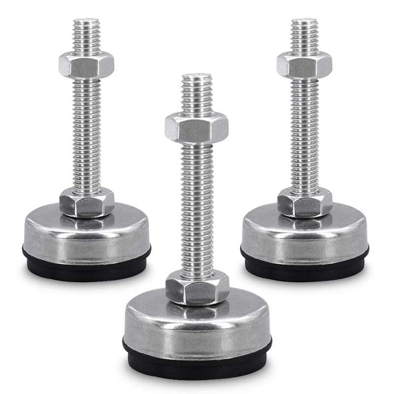 304不锈钢带胶固定防滑脚杯可调节地脚M5M6M8M10M12M14M16M18M20