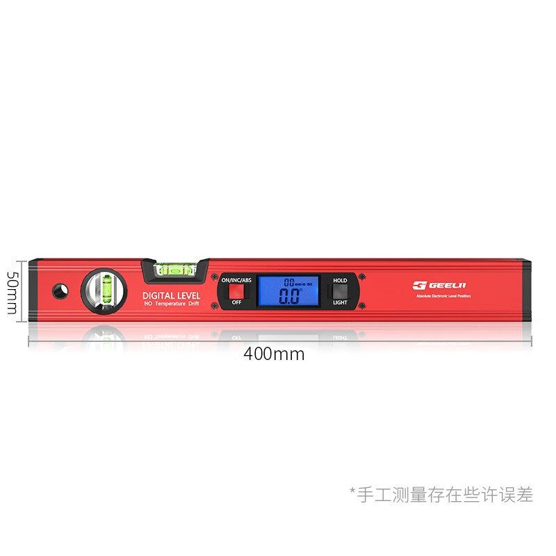 捷立(GeeLii)数显水平尺铝合金强磁数显角度尺工具40cm 55158